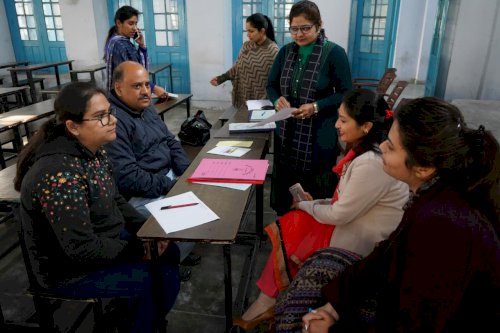 A parent teacher interaction being organized at DAV College, Jalandhar. (Feb 15, 2020)