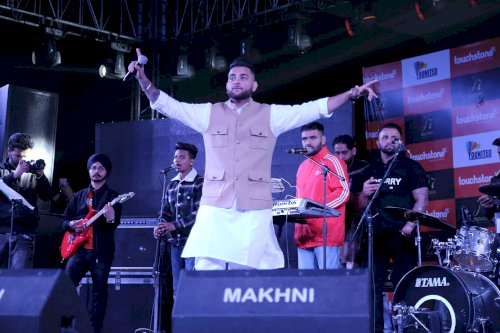 Punjabi Singer Karan Aujla performs at LPU Campus on February 17, 2020.