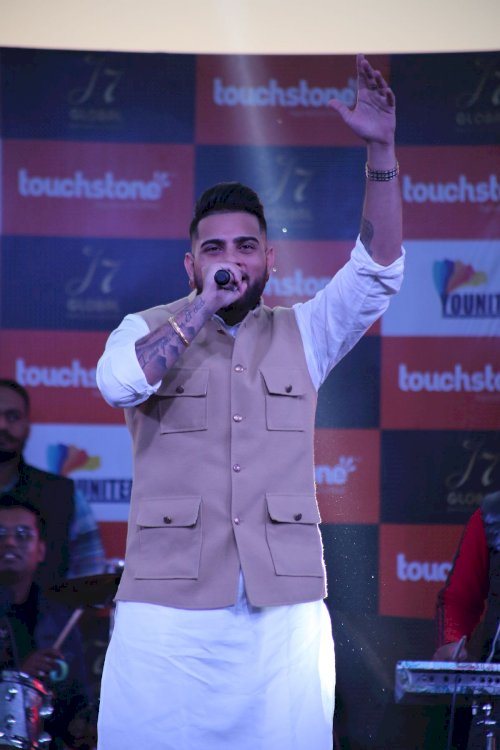 Punjabi Singer Karan Aujla performs at LPU Campus on February 17, 2020.