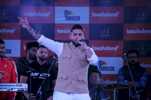 Punjabi Singer Karan Aujla performs at LPU Campus on February 17, 2020.