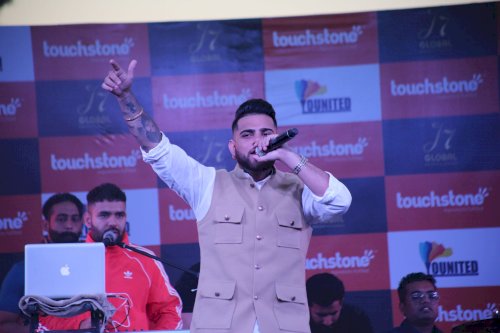 Punjabi Singer Karan Aujla performs at LPU Campus on February 17, 2020.