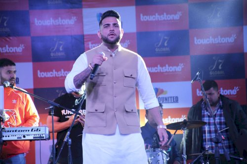 Punjabi Singer Karan Aujla performs at LPU Campus on February 17, 2020.