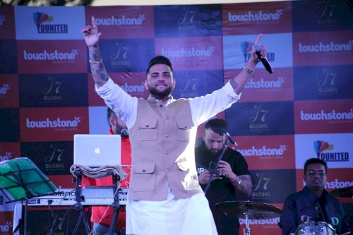 Punjabi Singer Karan Aujla performs at LPU Campus on February 17, 2020.