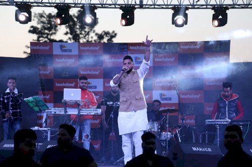 Punjabi Singer Karan Aujla performs at LPU Campus on February 17, 2020.