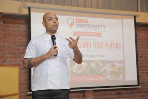 Faculty of Hospitality at GNA University at Phagwara on February 22, 2020 organized three days’ Culinary Master Class on advanced cooking techniques and modern plating for the aspiring chefs.