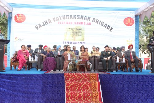 Vajra Air Defence Brigade of Indian Army organized a Veer Nari Meet to felicitate the Veer Naris and Widows of Veterans of Ludhiana district at Ludhiana on February 23, 2020. 
