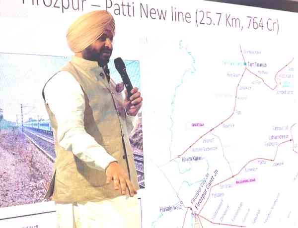 Ministry of Railways Sanctions Ferozepur–Patti Rail Link Project (25.72 km): Ravneet Singh Bittu Union Minister of State for Railways and Food Processing Industries