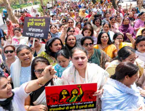 BJP activists stage protest in Chandigarh to support women quota law