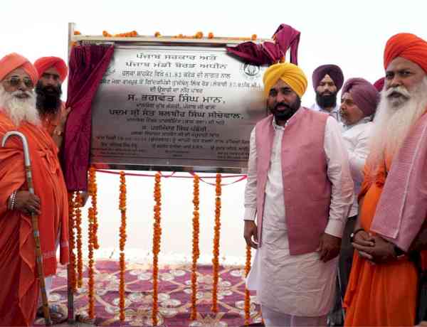 CM Bhagwant Singh Mann Lays Foundation Stone Of 38-Km Dhussi Bund Link Road To Protect Satluj Belt From Floods & Boost Connectivity In Shahkot-Lohian Region