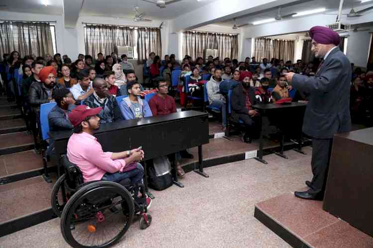 Former GOC-in-Chief of Western Command interacted with political science students of LPU