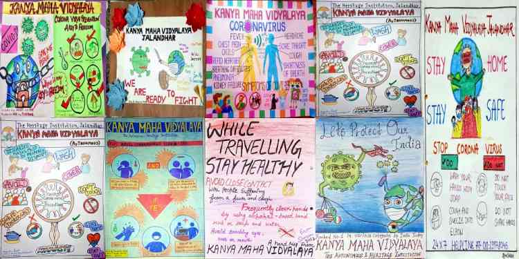 KMV students make posters to spread awareness about novel coronavirus     