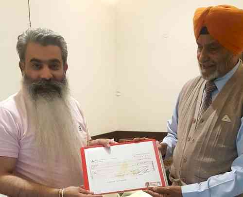 Ex-commandant donates Rs 5 lakh out of his pension account for Punjab Chief Minister Relief Fund