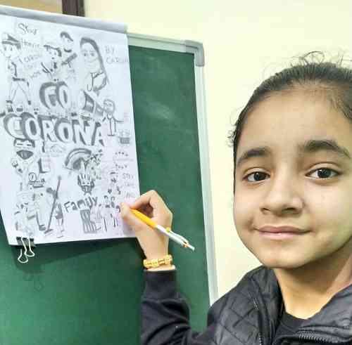 Class VI student Nishta Sharma did creative work at her home during lockdown