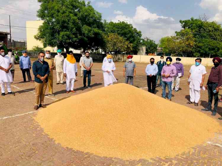 Chairman Malkit Singh Dakha inaugurates procurement at grain markets at Jagraon and Hathur