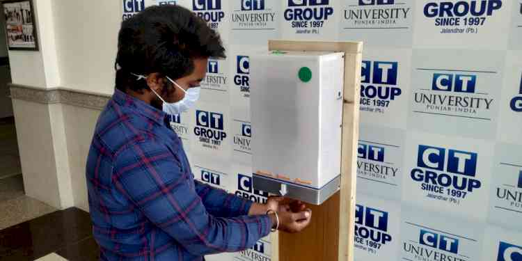CT University develops contactless automatic sanitizer dispenser