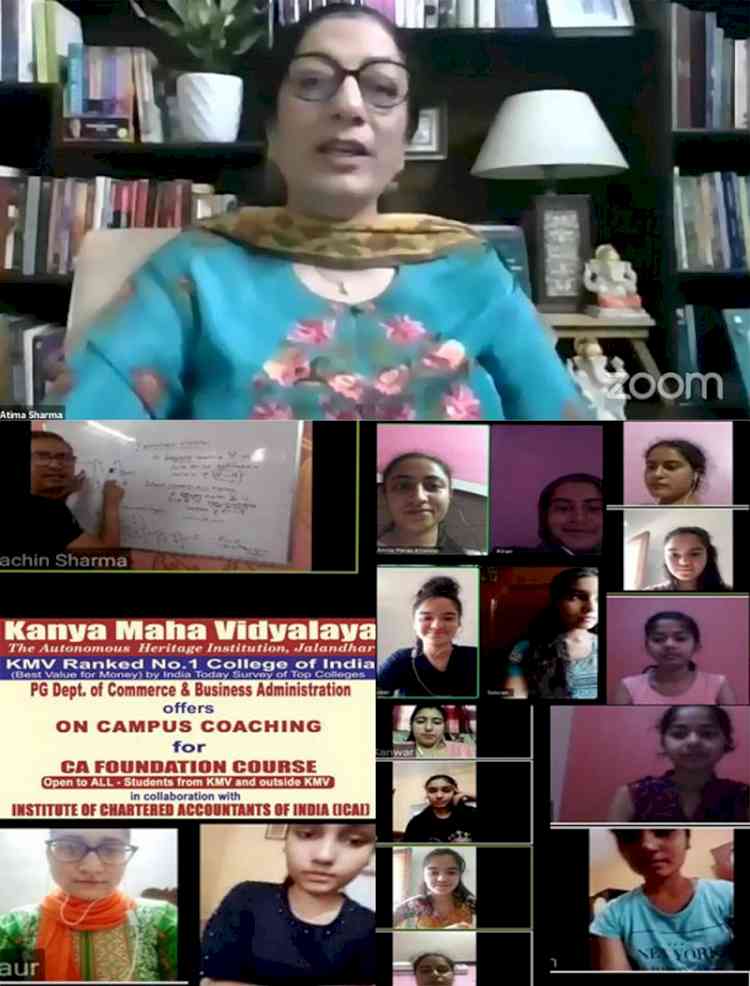 KMV successfully running online classes for CA Foundation Course