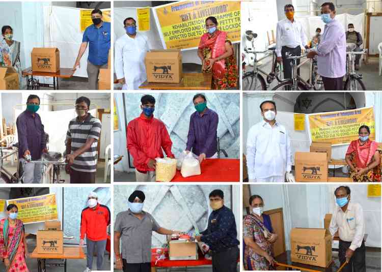 Freemasons of Telangana donates material to 19 deserving people to restart their petty businesses