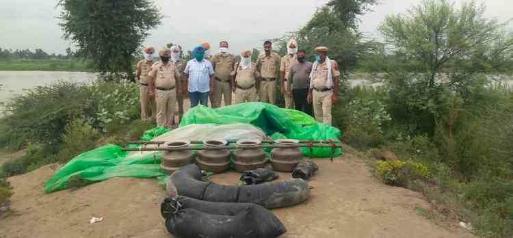 Special teams of excise department raided various hideouts alongside river Sutlej 