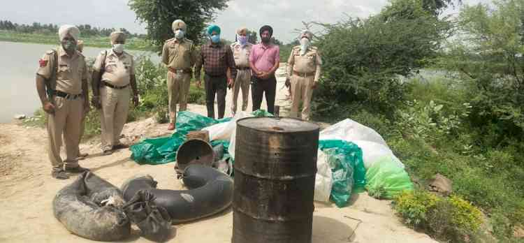 Excise Department destroys 60,000 liters of lahan, 600 bottles illicit liquor in crackdown against illicit liquor cartel