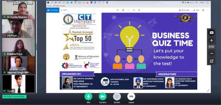 CT Varsity organizes e-business quiz 2020
