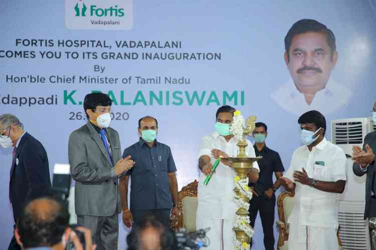 Tamil Nadu CM Edappadi K Palaniswami inaugurates state-of-the-art 250-bedded Fortis Hospital, Vadapalani in Chennai