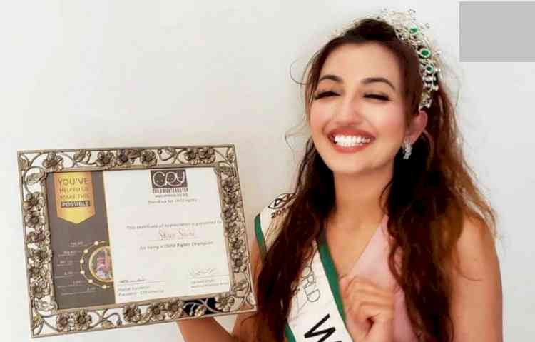 Miss World Washington Shree Saini Honored with Child Rights Champion Award for her Social Work