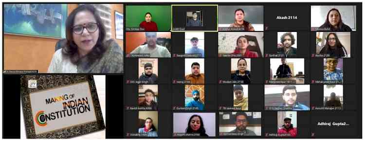 NSS Wing of Apeejay College of Fine Arts celebrates National Constitution Day online