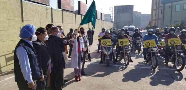 Mohandai Oswal Hospital organises covid awareness bike rally 