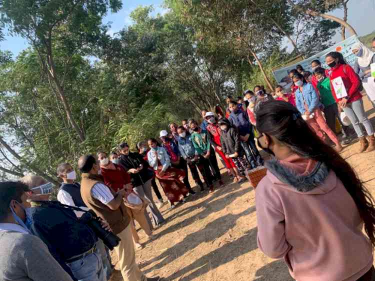 Home Science students participate in migratory birds watching and swatchta abhiyan at Sukhna Lake