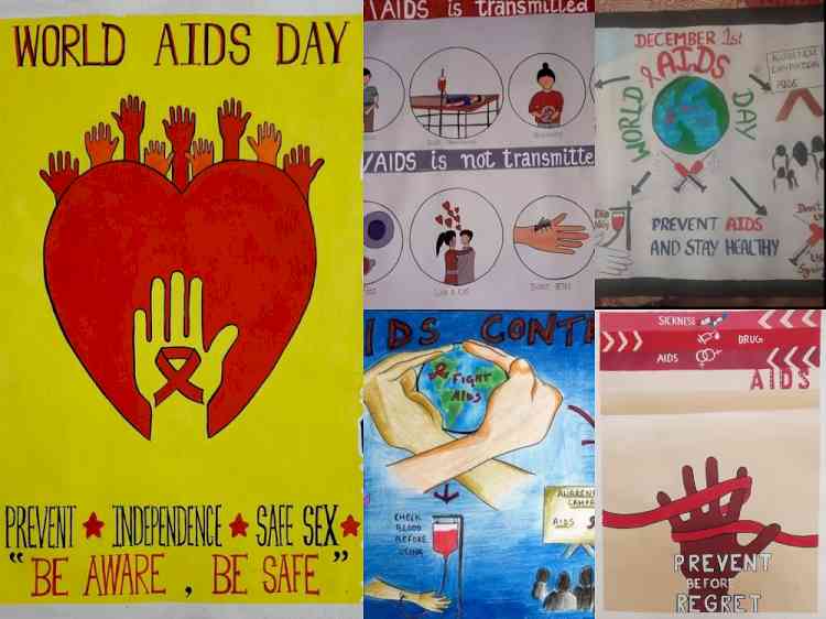 Poster making competition by PCM SD College for Women to mark the World Aids Day