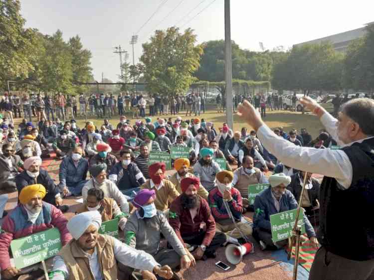 On the call for Bharath Bandh PBEF under banner of AIBEA holds massive rally 