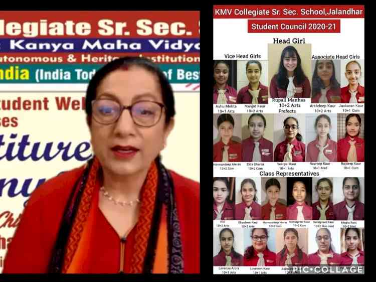 KMV Collegiate Sr Sec School organises online investiture ceremony for student council 2020-21