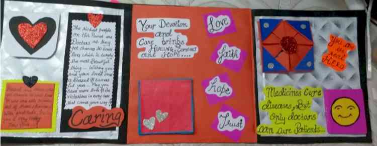 Students of Innocent Hearts Group of Institutions design Thank You Cards for Corona Warriors
