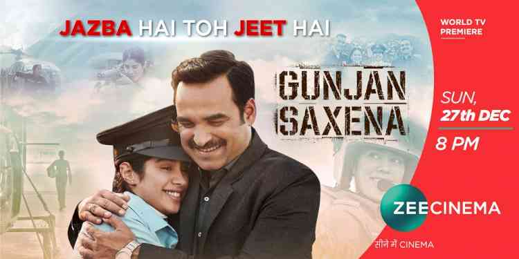 Witness story of dreams, persistence and victory with world TV Premiere of Gunjan Saxena on Zee Cinema