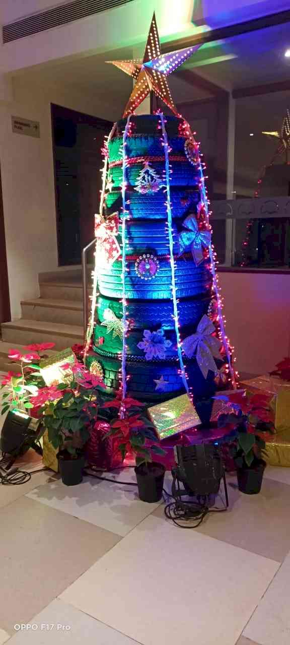 Christmas tree made of recycled waste finds pride of place at The Resort