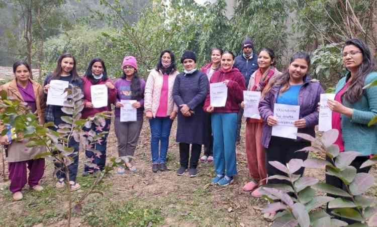 Panjab University Girls Hostel No 6 adopt trees planted in fruit garden