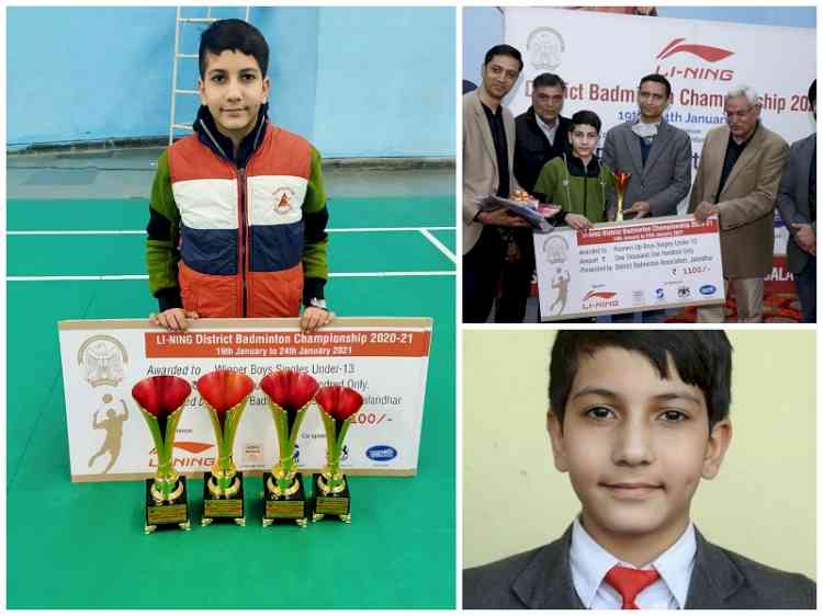 Divyam of Innocent Hearts wins 3 gold and 1 silver medal in Open District Badminton Championship
