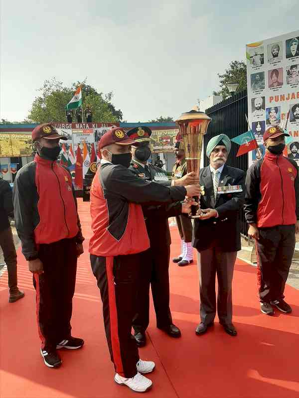 Swarnim Vijay Mashaal arrives at Ludhiana Military Station