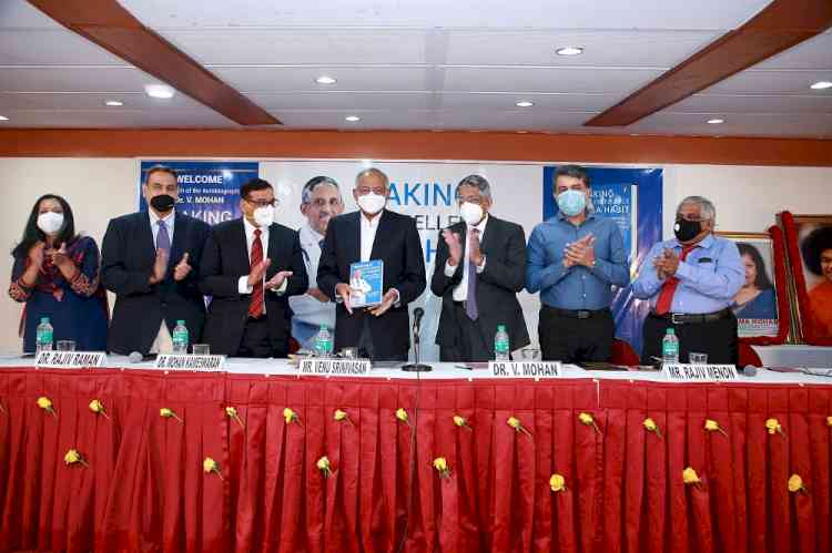 Dr V Mohan launches his autobiography – Making Excellence a habit