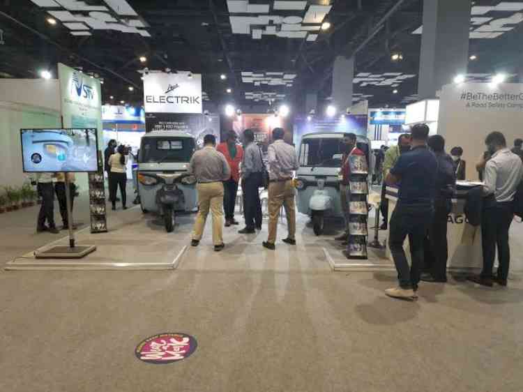 Piaggio Vehicles displays its Ape' Electrik vehicle at Smart Cities India 2021 Expo