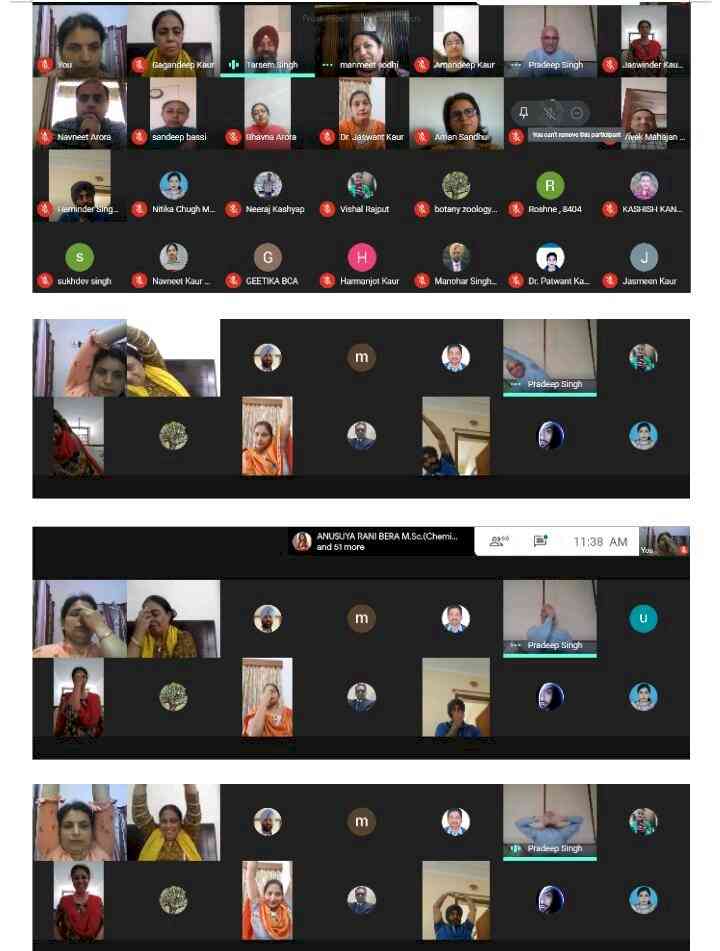 Lyallpur Khalsa College organised online yoga session