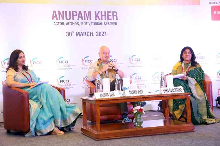 Anupam Kher addressed FLO members at their annual general session and spoke on power of positivity