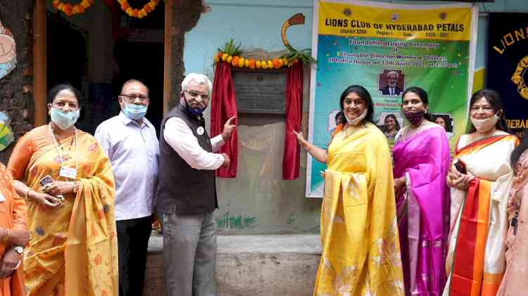 All women Lions club Hyd Petals laid foundation for charitable clinic for women and children of slum areas   
