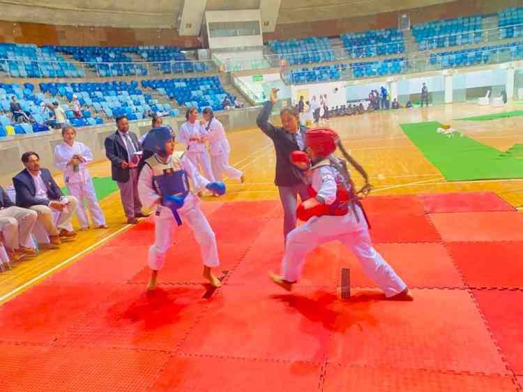 Players of Budo Kai Do Mixed Martial Arts Federation of India take part in National Sikh Games 2021