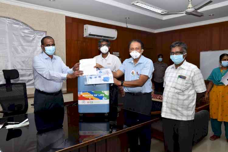 HCCB hands over oxygen concentrators imported from Germany, to District Collector, Nemam to aid the fight against COVID-19