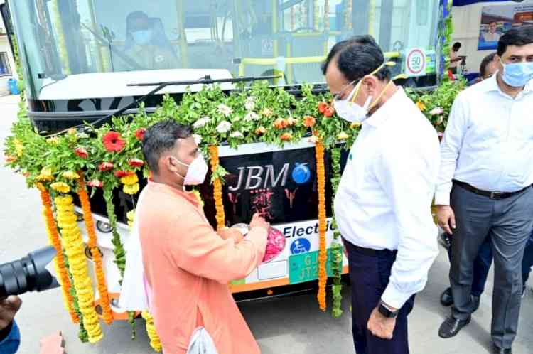 JBM’s ECO-LIFE Electric Air-Conditioned city buses launched by Gujarat CM Vijay Rupani