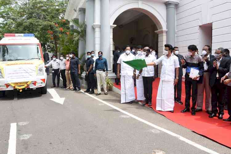 Karur Vysya Bank donates 10 ambulances to TN Health Systems Project under CSR initiative 