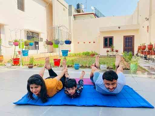 Yoga at home, yoga with family