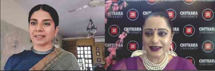 Indian actress Mita Vasisht addresses B.Ed. students of Chitkara University and teachers of Chitkara International School