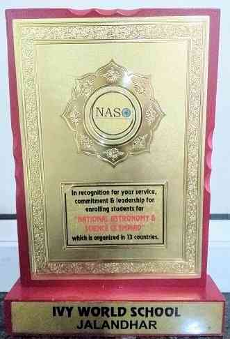Ivy World School honoured with National Astronomy and Science Olympiad Award 2020